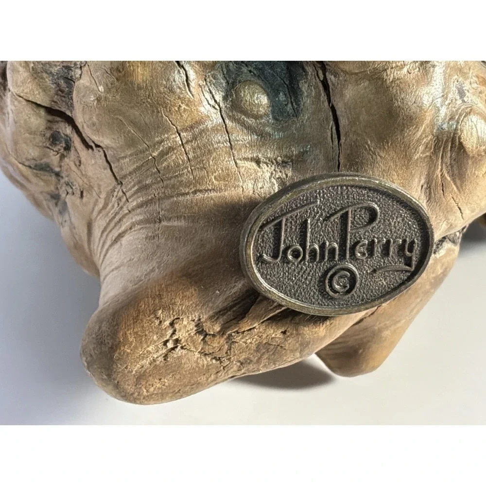 John Perry Diving Killer Whale Orca Burl Wood Base